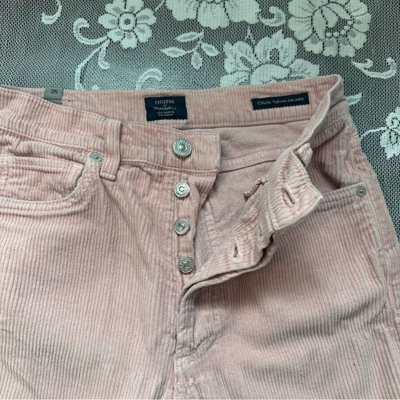 Citizens Of Humanity High Rise Corduroy Slim Ankle Jeans in Pink Mist Sz 25 - Picture 13 of 15
